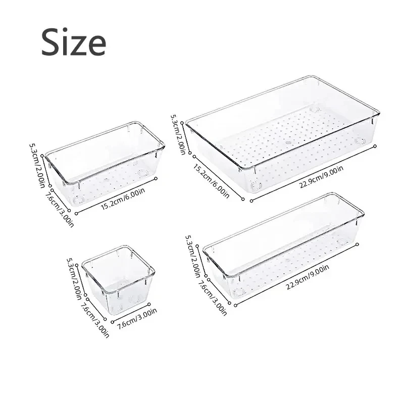 Clear Storage Box Multi-function Drawer Organizer Divider Dresser Sundries Bathroom Classification Plastic Storage Case