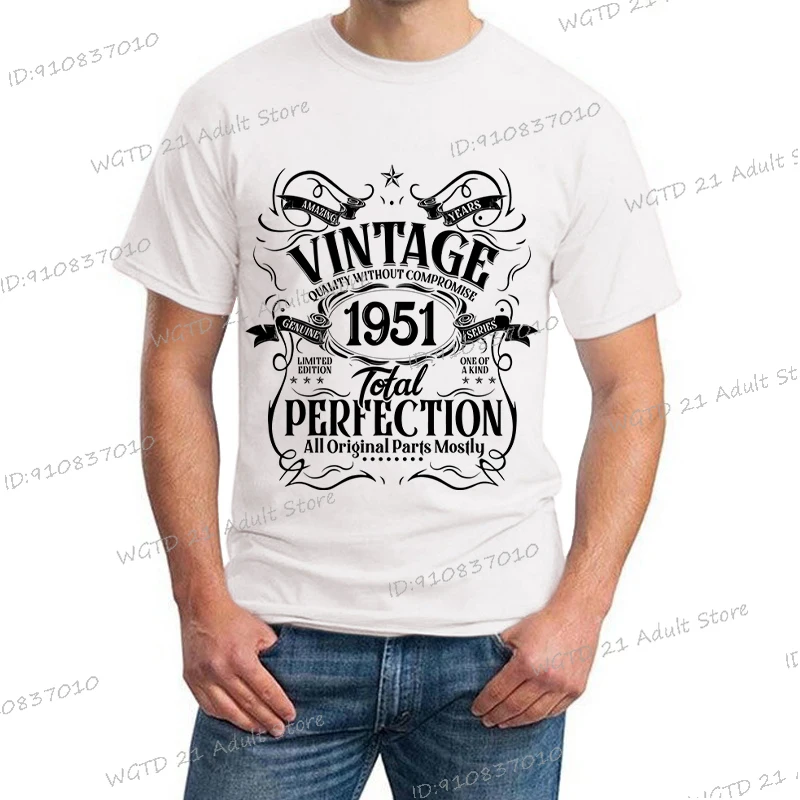مضحك 1955 70 سنة تي شيرت الرجال خمر 1950 إلى 1969 مجموع الكمال الشارع الشهير موضة الأبيض قصيرة الأكمام الذكور تي شيرت #3