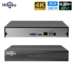 Hiseeu H.265+ IP CCTV Security Surveillance Camera NVR Video Audio Recorder 8CH 16CH 32CH 4K 8MP 5MP 4MP Motion Detection Metal