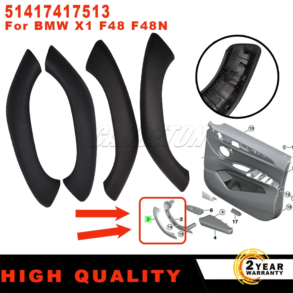 

New Interior Handle Inner Door Armrest Panel Pull black ABS 51417417513 For BMW X1 F48 F48N Easy Installation car accessories