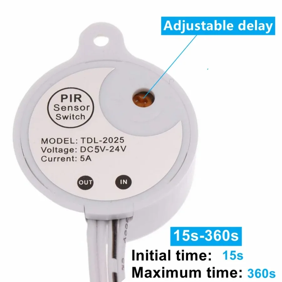 5V 12V 24V Adjustable PIR Infrared Motion Sensor USB/DC Plug Switch Knob Touch Dimming Switch for LED Light Strip Night Lamp