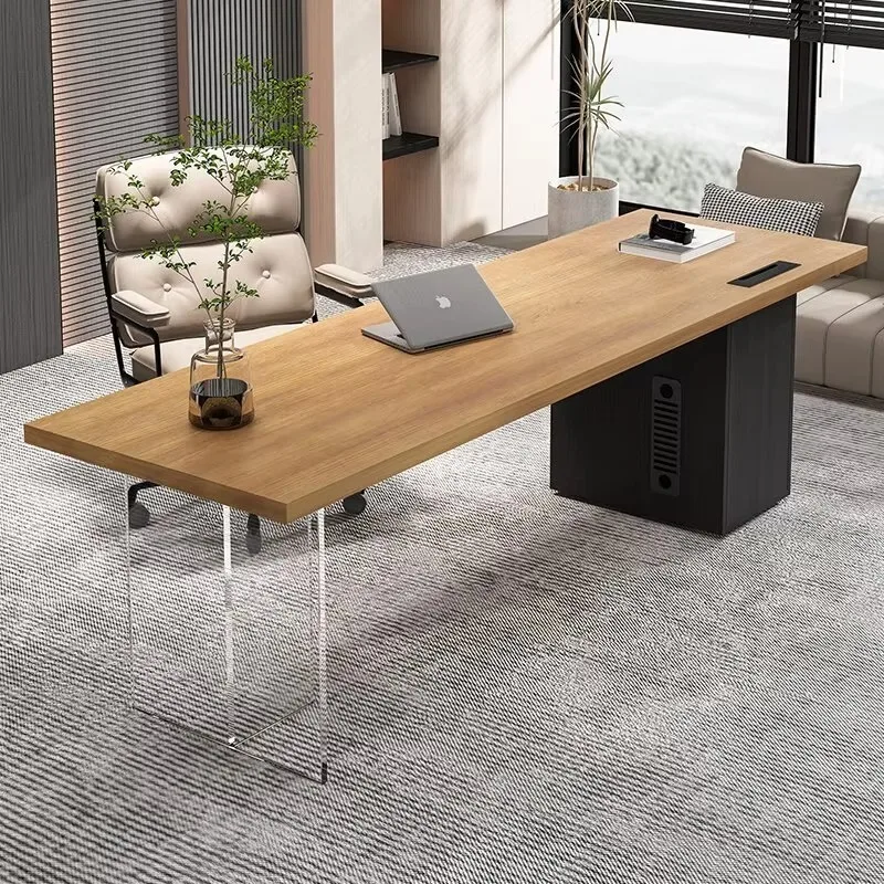 Transparent Design Computer Desks Cabinet Wooden Writing Reading Laptop Table Study Living Room Mesa Para Notebook Furniture