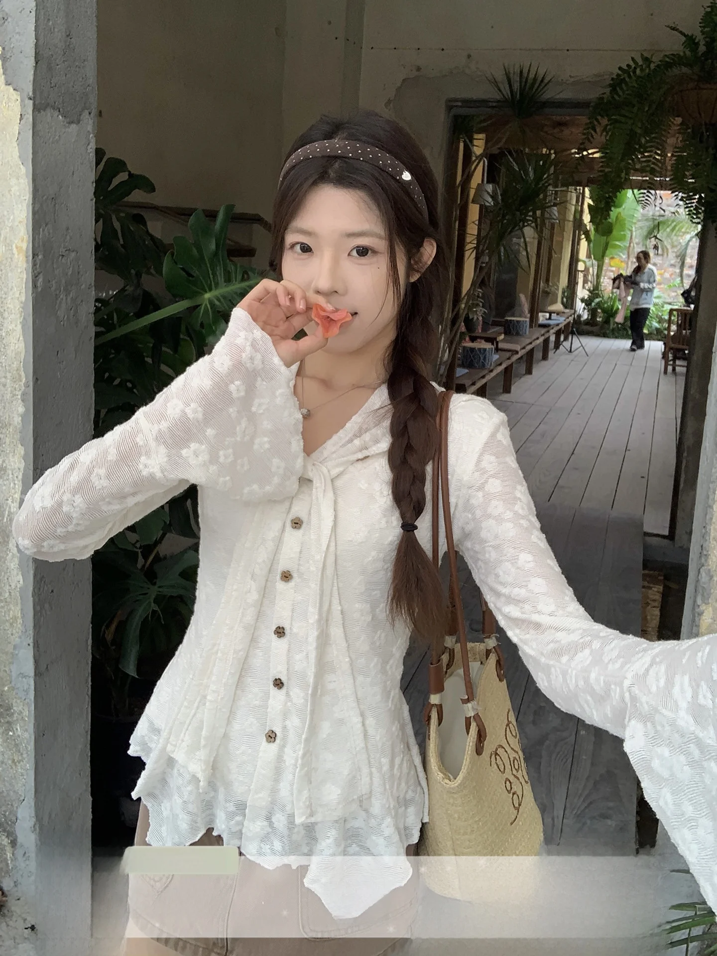 

Ele Heavy Embroidery oulder Design Women's irt Slim Fit Long Sve Casual Sle Polyester Fiber U77 Bell Sve Top