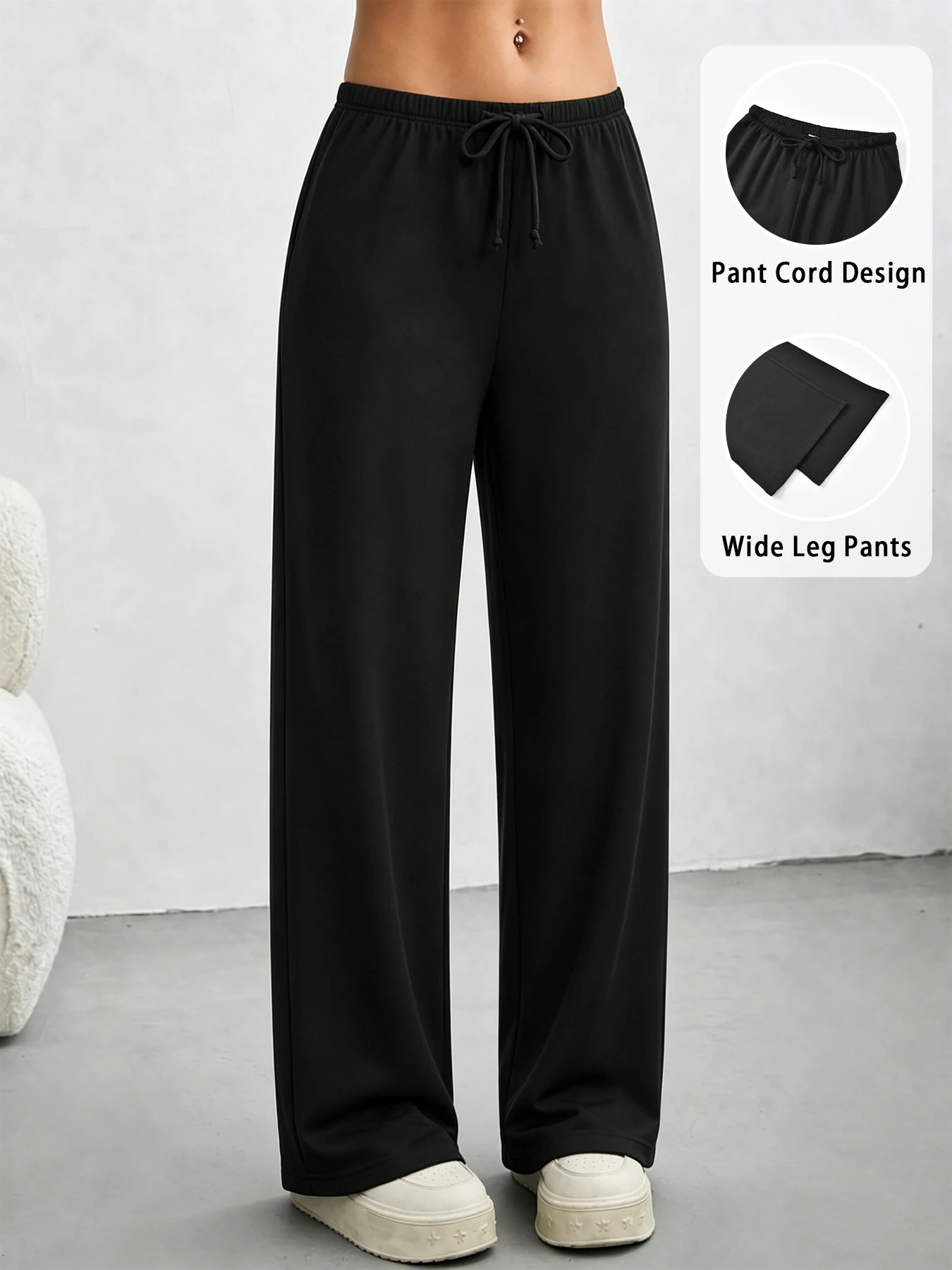 Women’s Super Soft Drawstring Sweatpants, Straight-Leg Workout Pants for Yoga, Running & Gym