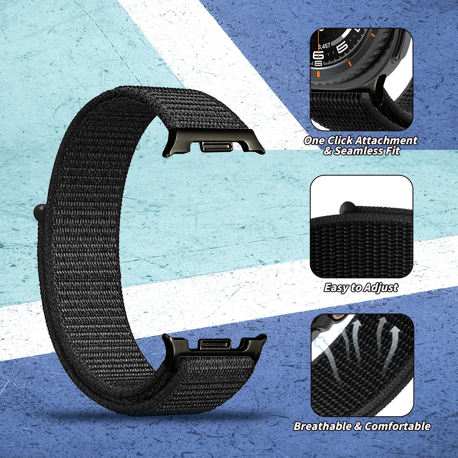 2 Pack Straps For Samsung Galaxy Watch 8 40mm 44mm Nylon sport wrist Bracelet correa pulseira Galaxy Watch 8 classic 46mm band