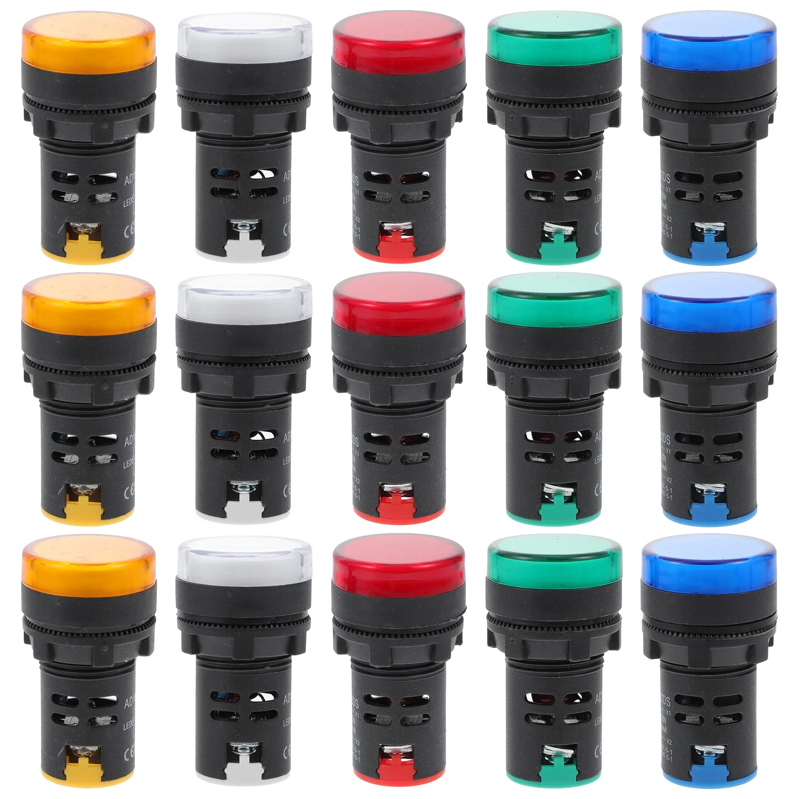 

15Pcs LED Indicator Lights Signal Lamp 22Mm Round Light High Brightness Easy Connection Low Temperature Operation