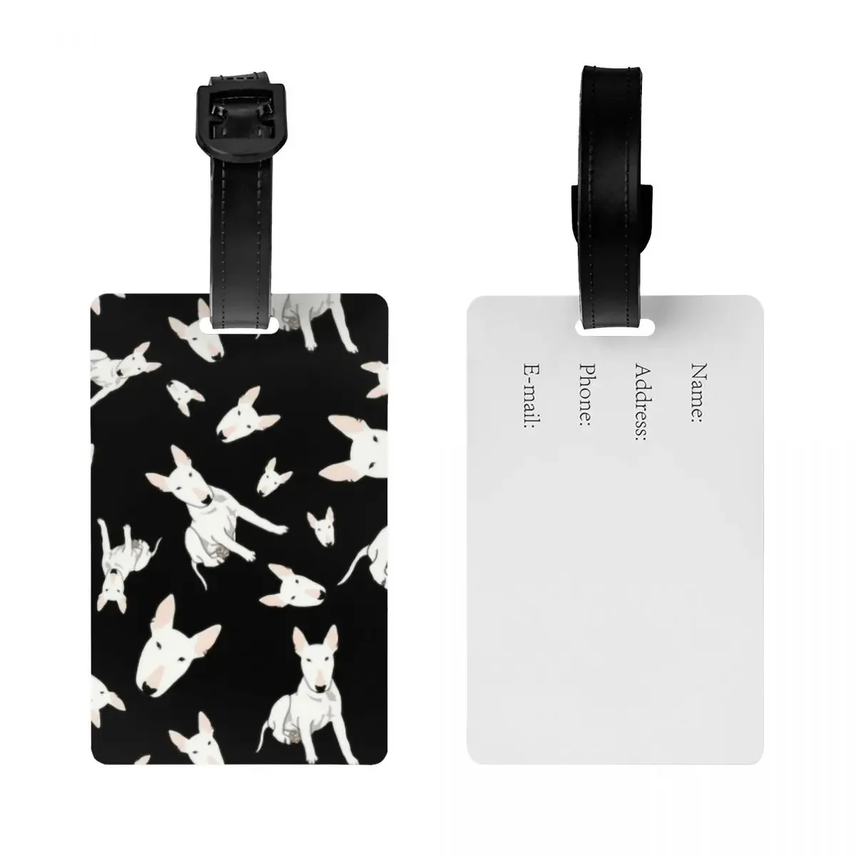 David The Bull Terrier Dog Luggage Tags for Suitcases Fashion Animal Baggage  Privacy Cover ID Label