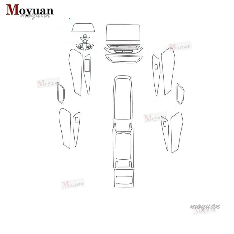 طبقة من البولي يوريثان لسيارة VOLKSWAGEN VW ID4 X ID 4 ID6 X ID 6 ملصق داخلي للسيارة وحدة تحكم مركزية شاشة تعمل باللمس لوحة القيادة لوحة باب التروس #3