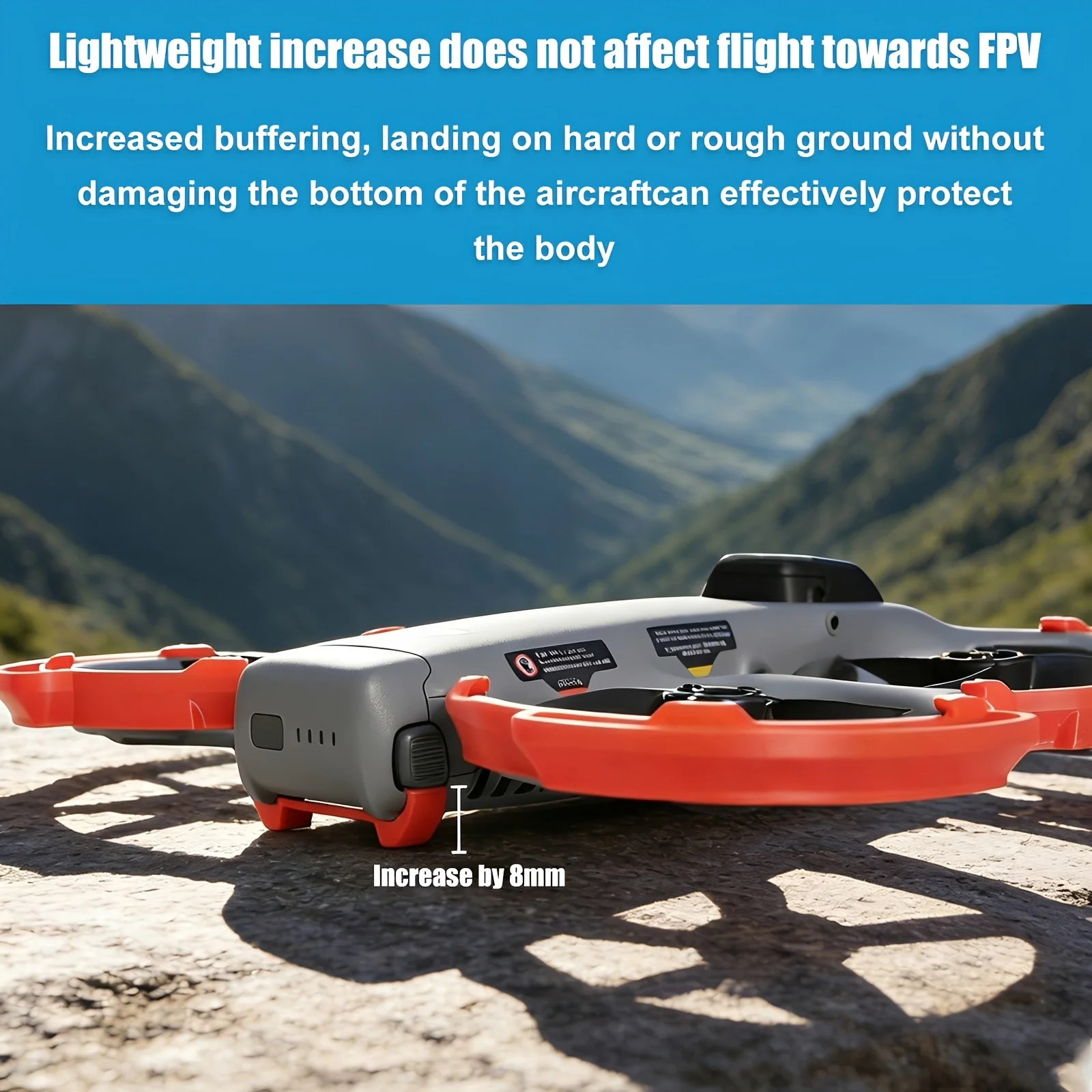 ToriTails Lightweight Landing Gear Riser for DJI Avata 360, Raise Height Protective Pad, Hard Rough Ground FPV Friendly