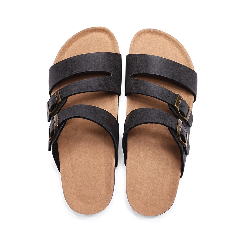 Bebealy, sandalias clásicas para mujer, zuecos Unisex para mujer, zapatos informales, sandalias de playa antideslizantes, zapatillas de colchón de corcho con doble hebilla
