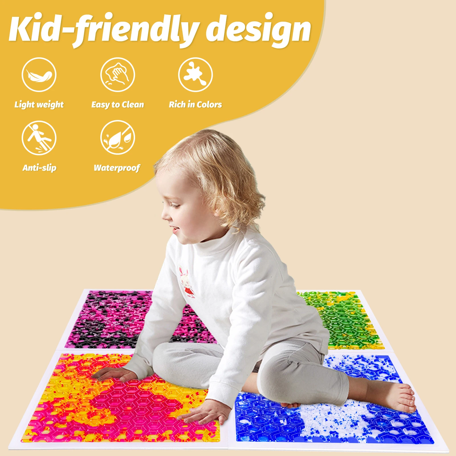 Jouets sensoriels visuels pour enfants, jouets sensoriels interactifs, tapis de direction, expérience amusante, tapis de jeu éducatif