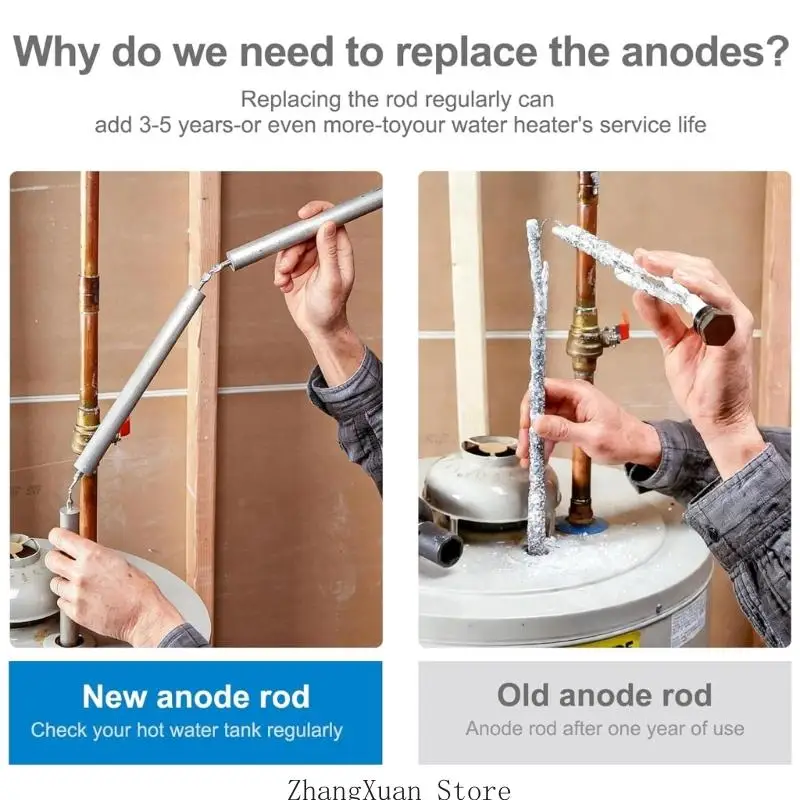 Ersatz-Anodenstange für Warmwasserbereiter, 44-Zoll-Magnesium-Flexible Anodenstange 3XUF – Detail 4