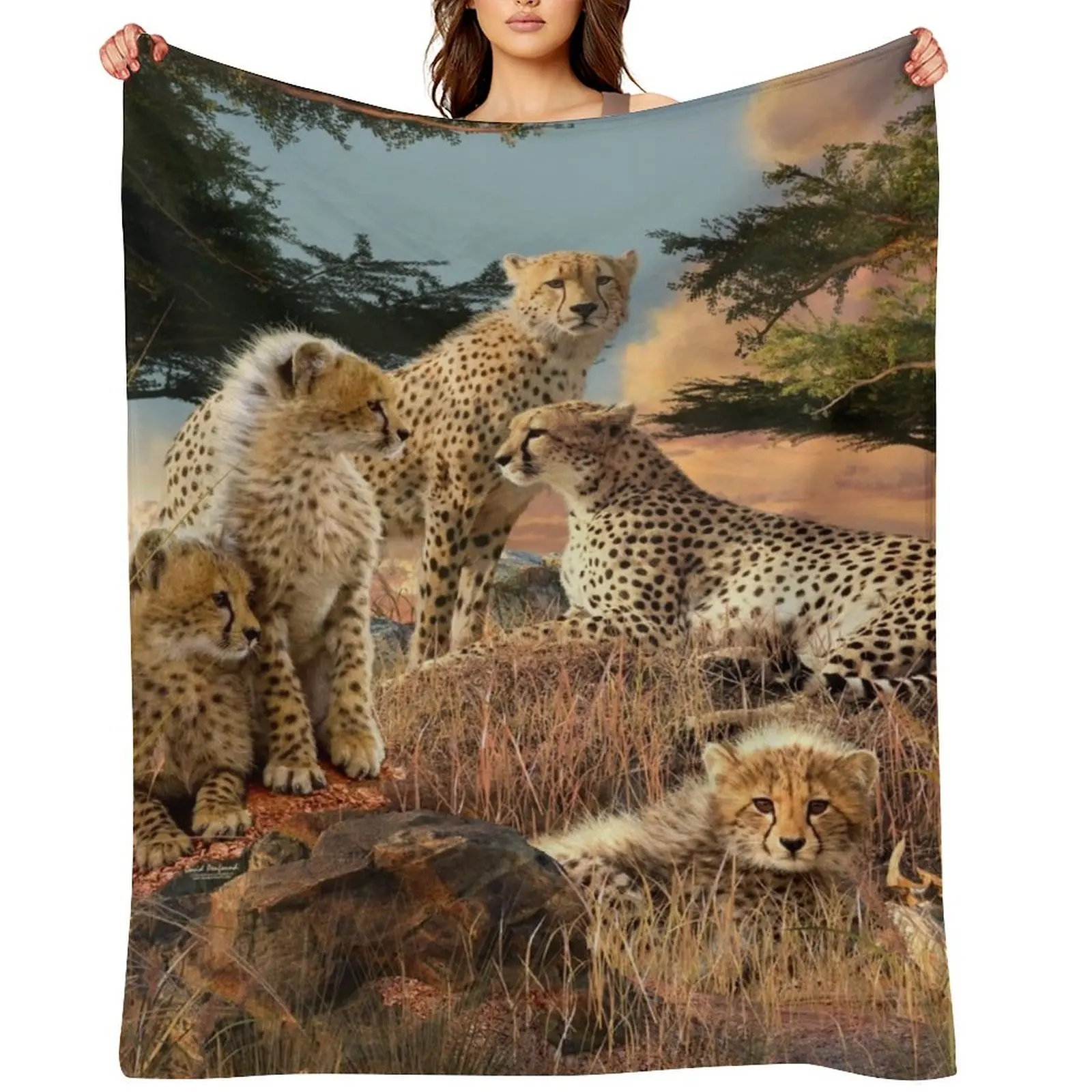 

Cheetahs Throw Blanket Soft Plush Plaid for babies Bed Fashionable Luxury Throw Blankets