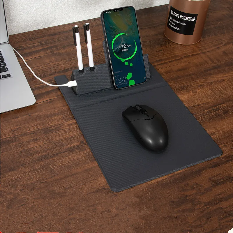 

New 15W Fast Charging Wireless Charging Mouse Pad Foldable Multi-function Office Home Creative PU Mouse Pad