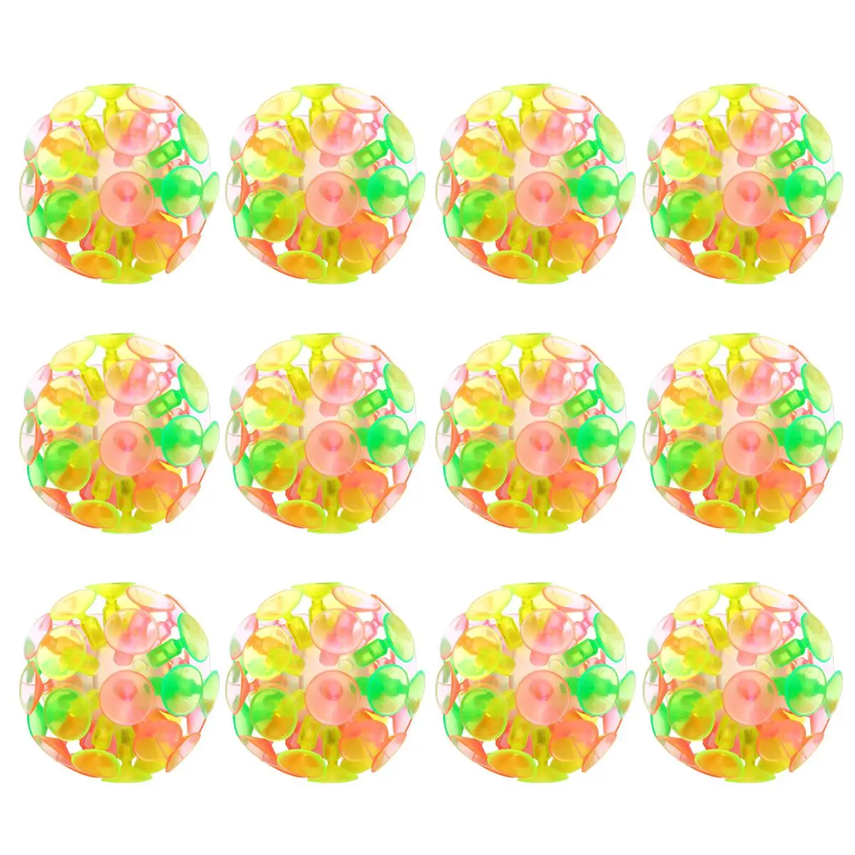 12pcs Suction Cup Balls Sticky Ball Throwing Toys Parent-child Interaction Sucker Ball Children's Gifts