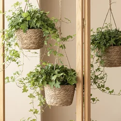 Gardening Plant Hanging Basket Flower Pot Grass Planter Handmade Flower Plant Pot Basket Home Wall Garden Courtyard Decoration