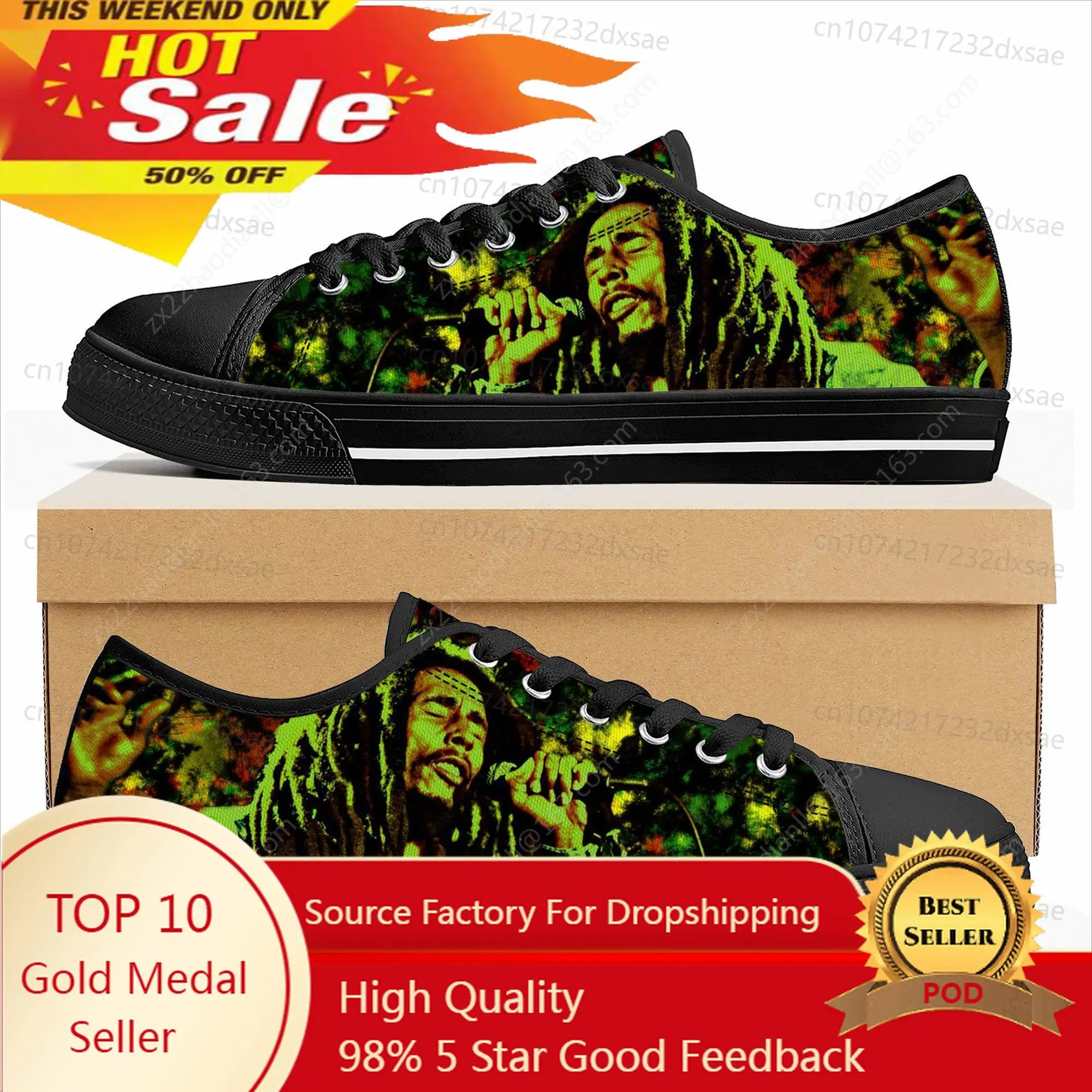 Legend Bob Marley Reggae Rasta Low Top High Quality Sneakers Mens Women Teenager Canvas Sneaker Casual Couple Shoes Custom Shoes