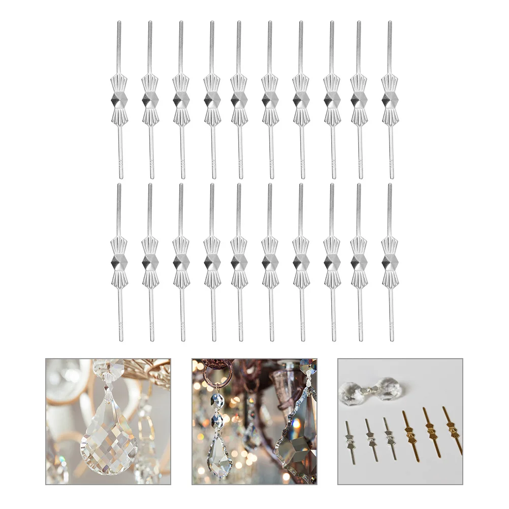 

300pcs Crystal Small Metal Clips Fastener Chandelier Parts Metal Garden Decoration Bowtie Lamp Bead Project Decor