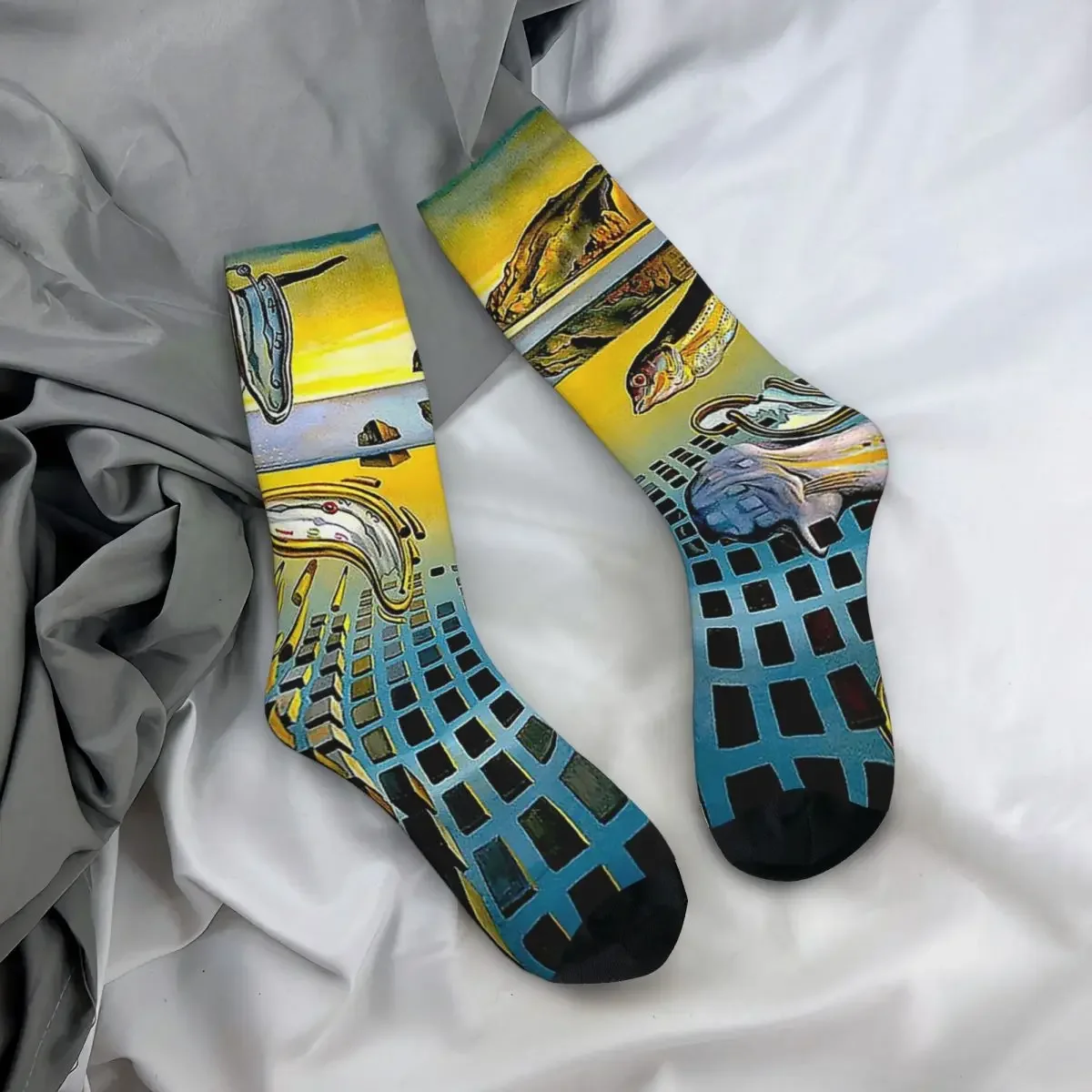 DISINTEGRATION Vintage Abstract Painting Print Socks Harajuku Super Soft Stockings All Season Long Socks Unisex Birthday Present