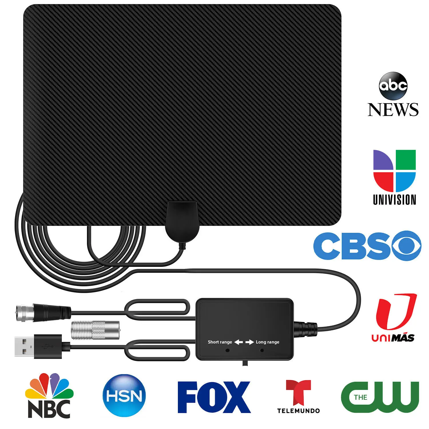 2025 Newest TV Antenna Indoor Long Range Digital HD Local Channels for Smart TV Easy Installation Auxiliary Receiver