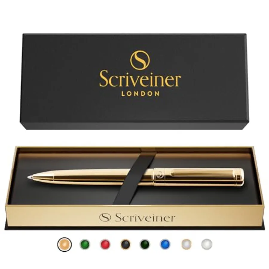 

Gold Ballpoint Pen - Stunning Luxury Pen, Real Gold Plating, Schmidt Black Refill, Best Ball Pen Gift Set for Men and Women, Pr