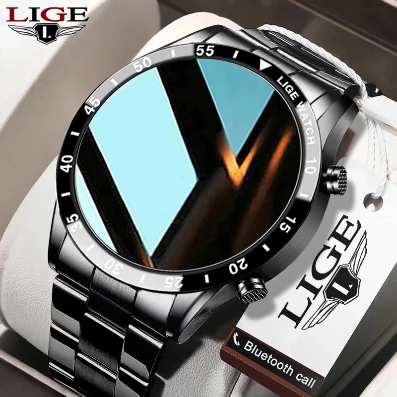 New 2024 Steel Band Luxury Bluetooth Call Men Smart Watch For Men Waterproof Sport Activity Fitness Watch Full Touch Screen