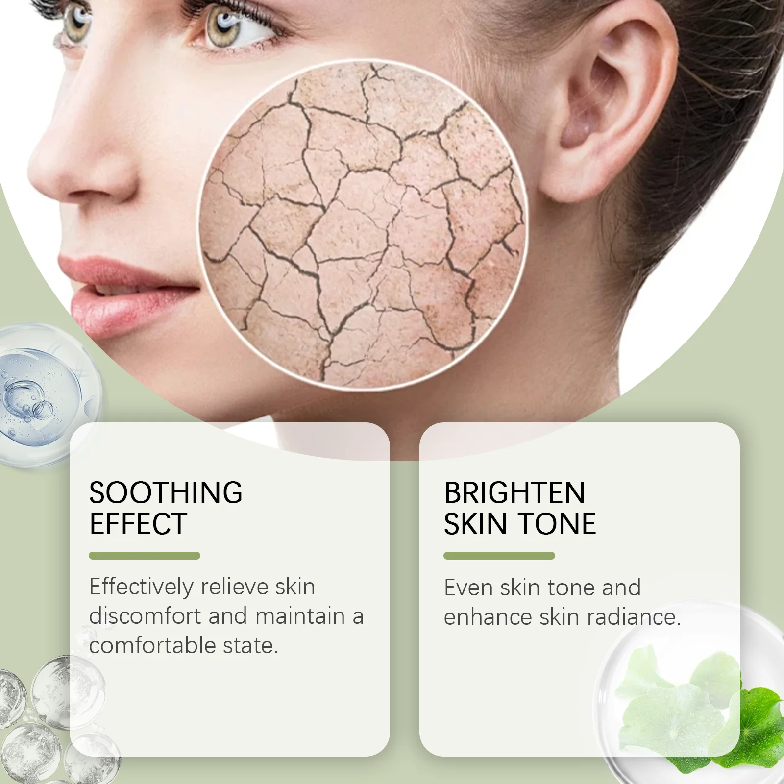 Centella Asiatica Hydrating Facial Serum Controls Oil Refines Skin Rapid Results Natural Formula for Smooth Glowing Skin Care