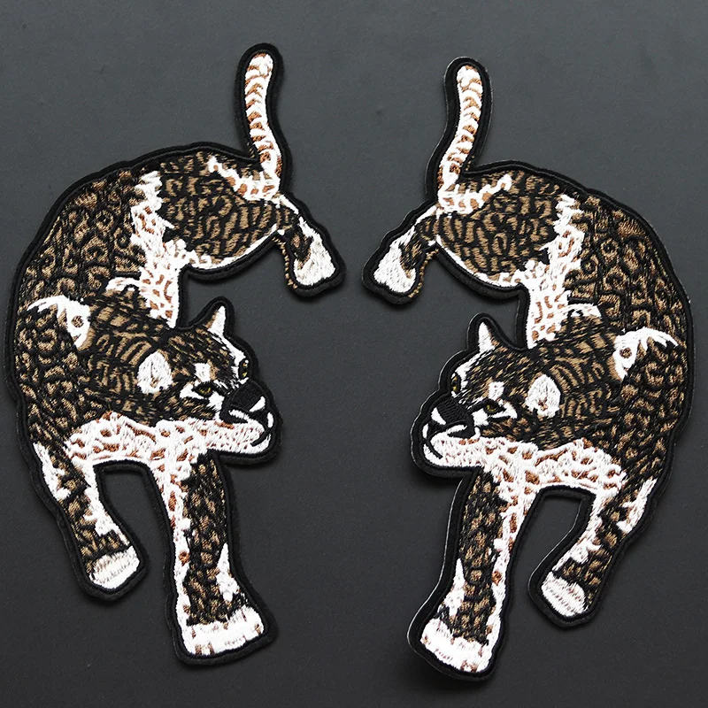 New Exquisite Embroidered Men's Clothes Decorative Patches Animal Embroidery Cloth Patch Hyena Iron On Patches