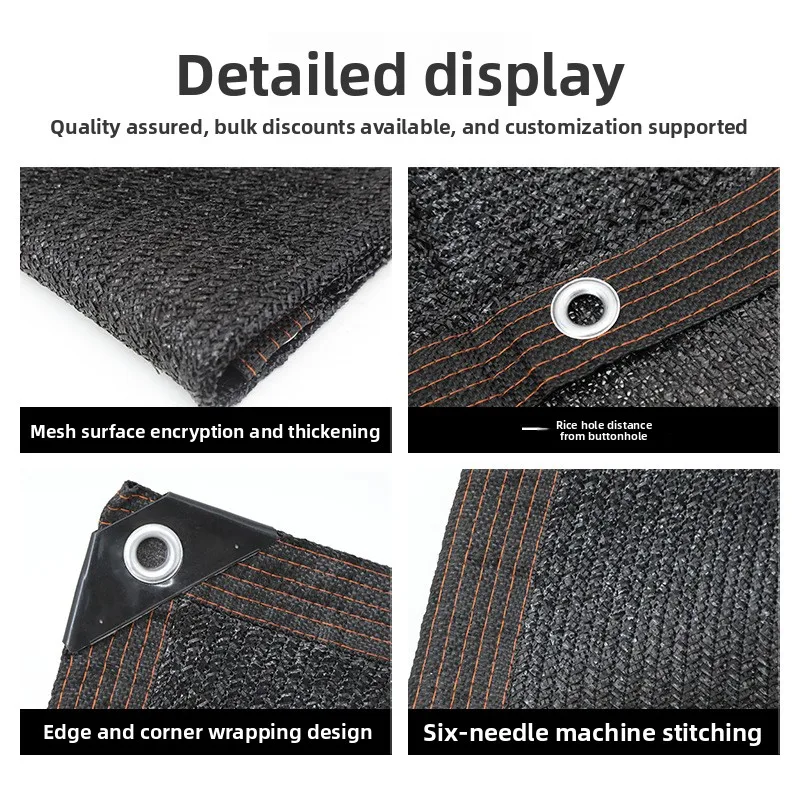 Black Shade Mesh Thickened Encrypted Sunscreen Insulation Car Yard Breeding Greenhouse Shade Cloth Edge Fast Delivery