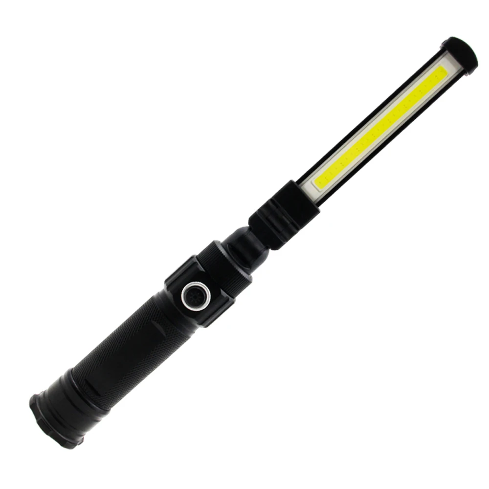 COB XPE LED Camping Emergency Flashlight 18650 USB Garage Work Light 360° Folding Magnetic Inspection Lamp Red SOS Strobe