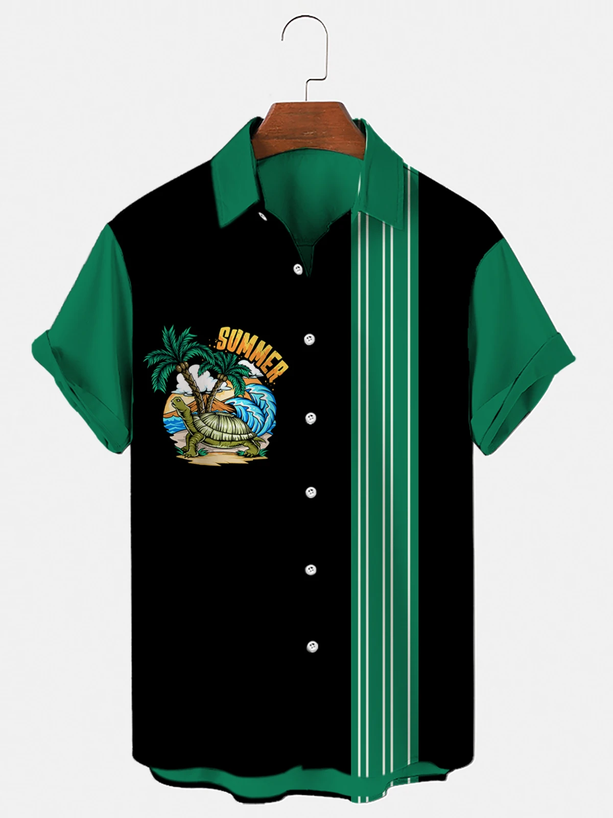 2022 Men's Hawaiian Shirt 6xl Loose Stretch Shirt Top Men's And Women 3d Print Coconut Tree Single Breasted Short Sleeve Beach