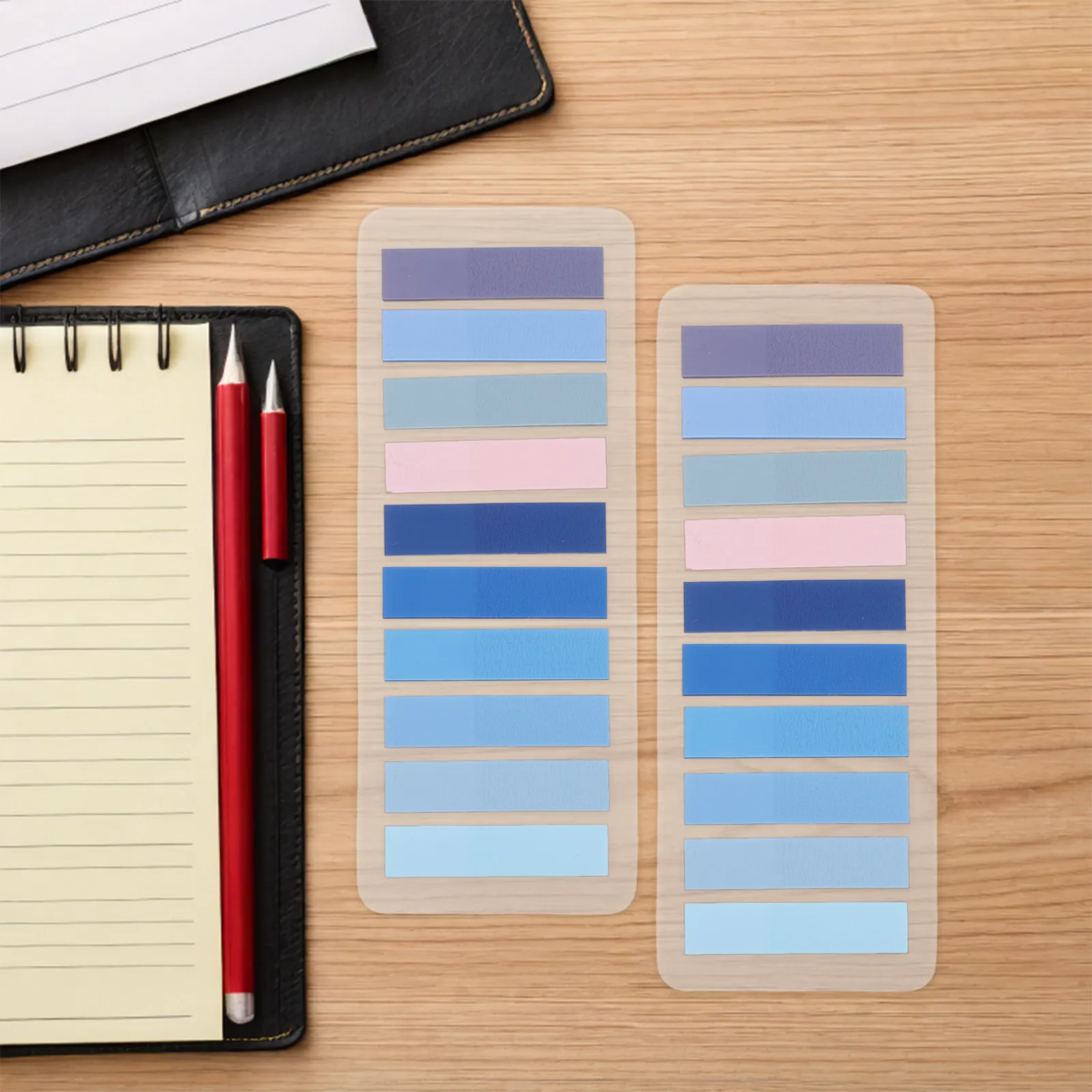 

10 Pads Self-Adhesive Index Label Stickers Transparent Writable Pet Small Rectangle Label Holders for School Office Library