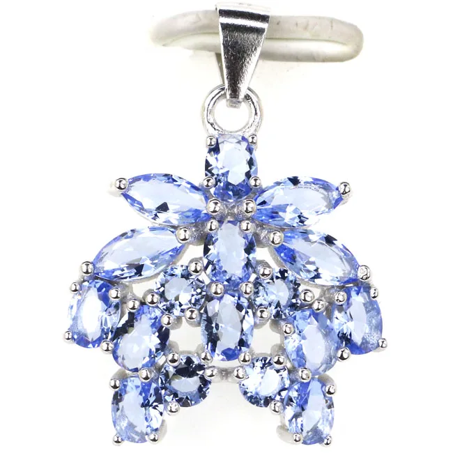 25x19mm Fantastic 2.3g Pink Morganite Multi Color Citrine Smoky Topaz Aquamarine Pink Mystical 925 Solid Sterling Silver Pendant