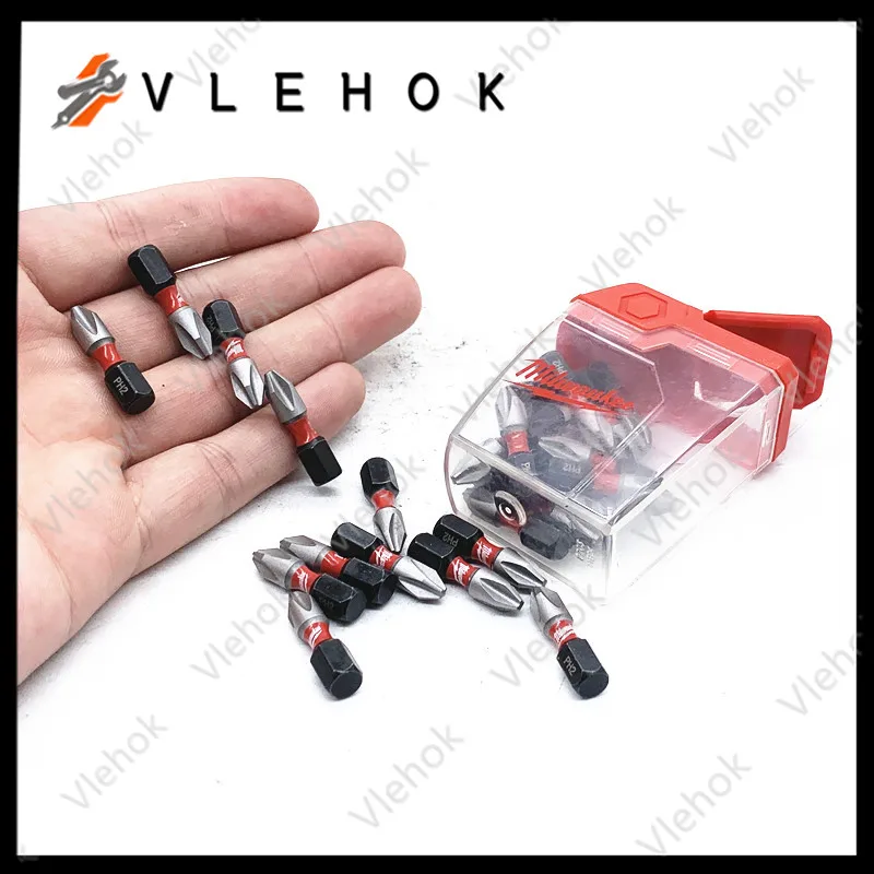 Milwaukee 4932430853 Shockwave PH2 25MM Scerwdriver Bits 25PCS Set Custom Engineered Steel Durable Sturdy Tool Accessory