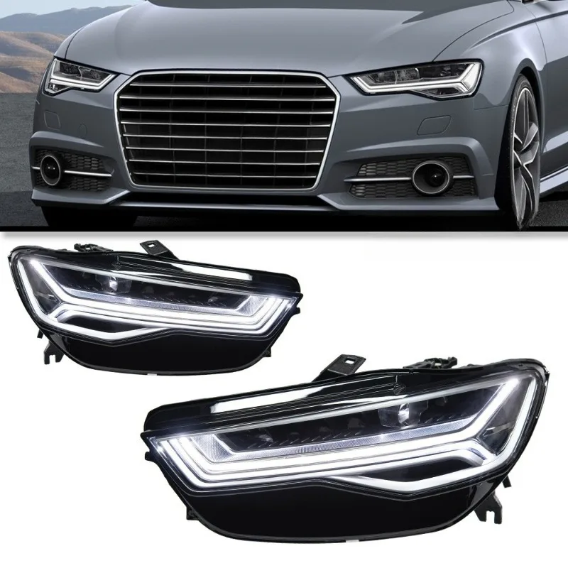 

For Audi A6 C7 2016-2018 High Performance LED Headlights with DRL Sequential Turn Signals Direct Fit Replacement Upgrade Parts