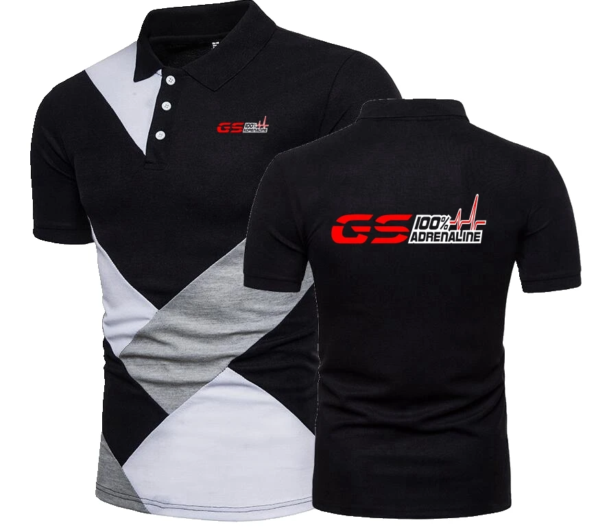 GS 100% Adrenaline Motorrad Biker Fan Splicing POLO Shirt Tee Shirts GS1200 F1 M3 M4 M5 M6 X5 X6 Polo TShirt S-4XL