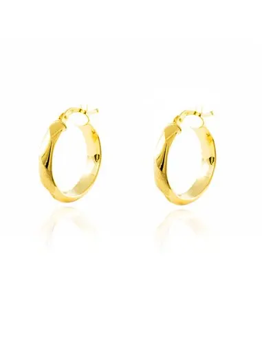 Earrings women 18k gold hoops 20x4mm matte & shine