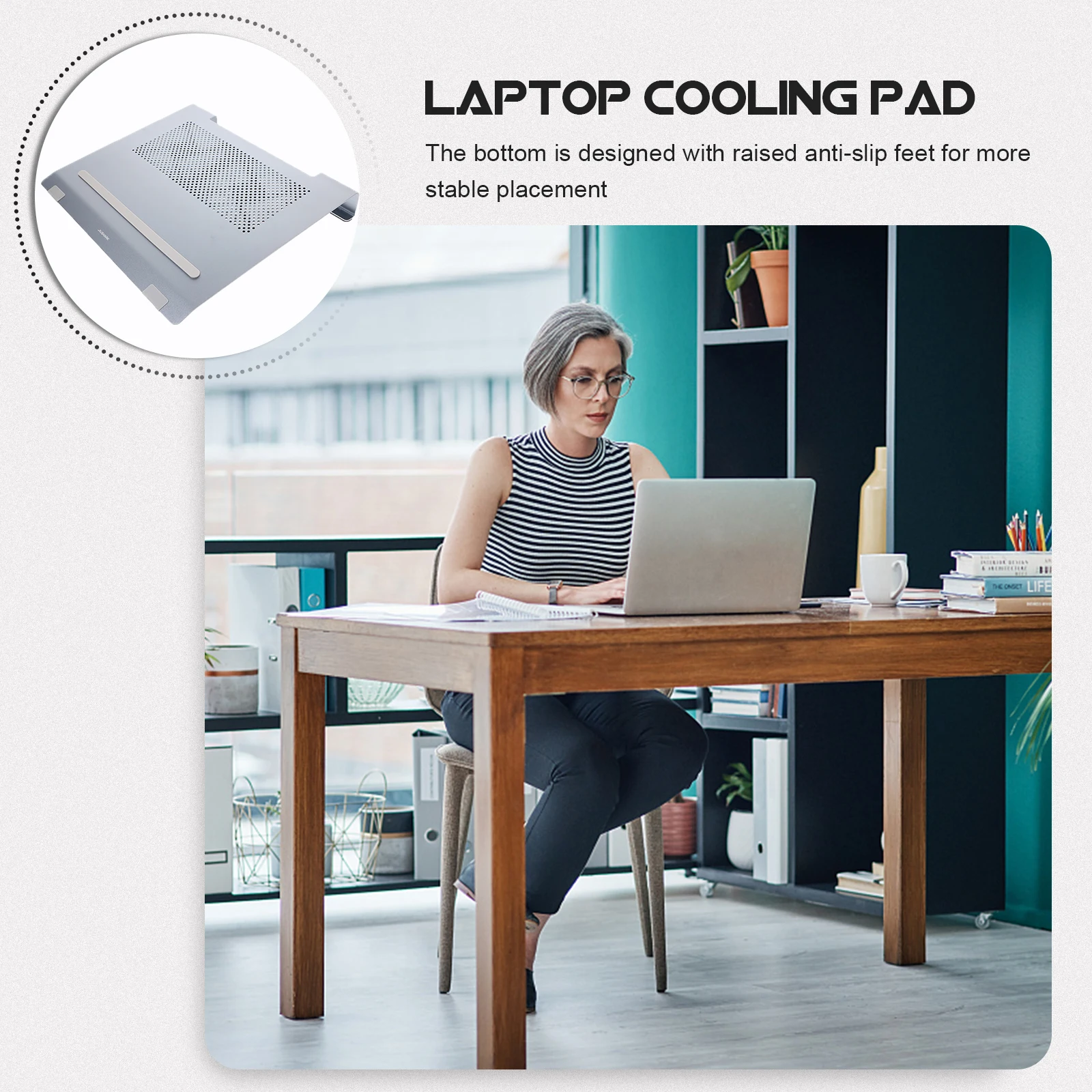 

Aluminum Alloy Laptop Cooler Stand Dual 12cm Fans RGB Lighting Notebook Radiator Bracket Gaming Cooling Pad Adjustable Angle