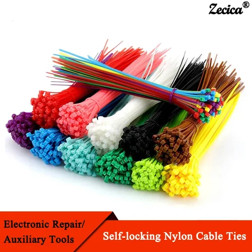 Bridas para cables de nailon con bloqueo automático, 100/150/200mm, plástico multicolor, con cremallera, correas para envolver cables, organizador de sujeción para cables DIY