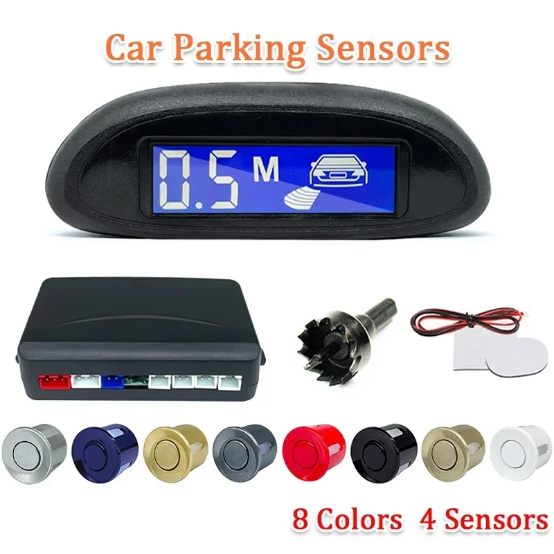 

Car Parking Sensors Reversing Radar Detection System Automatic Reversing LED Display 4 Sensors Backlit Display