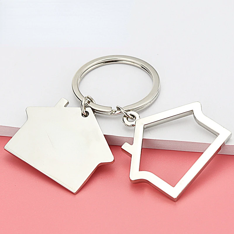 New Hollow Out House Keychain Pendant  Family Home Key Chain Keyring Christmas Lovely Present Gift