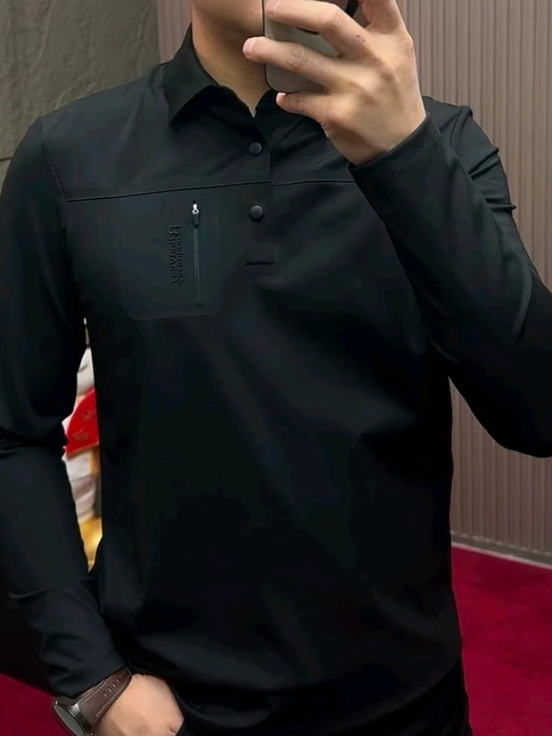 

Мужская модная рубашка с длинным рукавом для весны и осени, приталенного кроя, в деловом повседневном стиле, высокого качества, элегантная, стандартного кроя, популярная среди молодежи