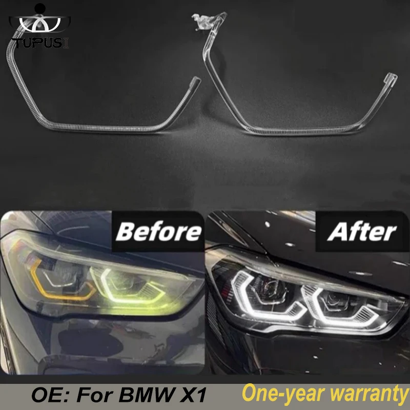 

2PCS For BMW X1 F49 F48 2019 2020 2022 Car LED Angel Eyes Headlight Guide Strips Acrylic Tubes DRL Daytime Running Light