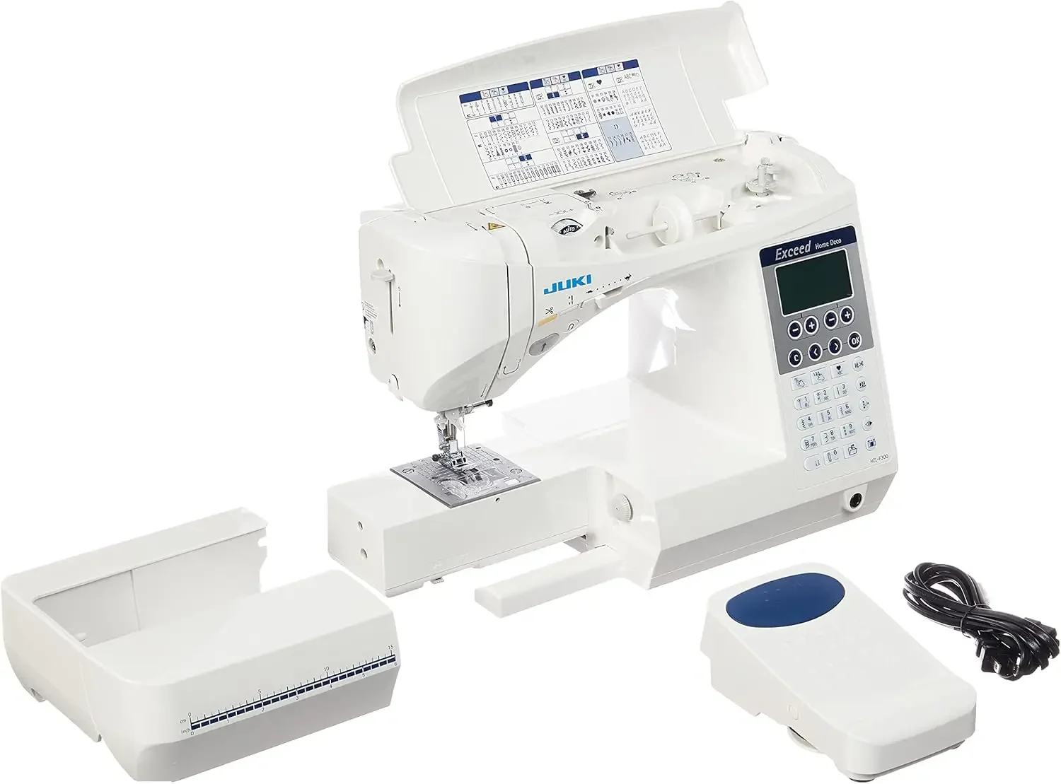 Sewing and Quilting Machine White 106 Stitch Patterns 3 Fonts for Versatility and Simplified Use with Free Arm