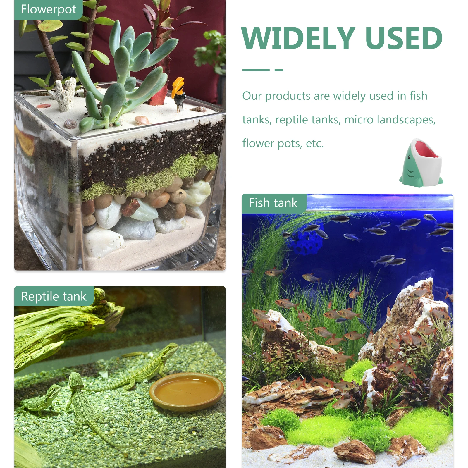 

Shark Head Resin Fish Tank Decor Aquarium Landscaping Ornament Simulation Marine Animal Delicate Stable Base Small Design