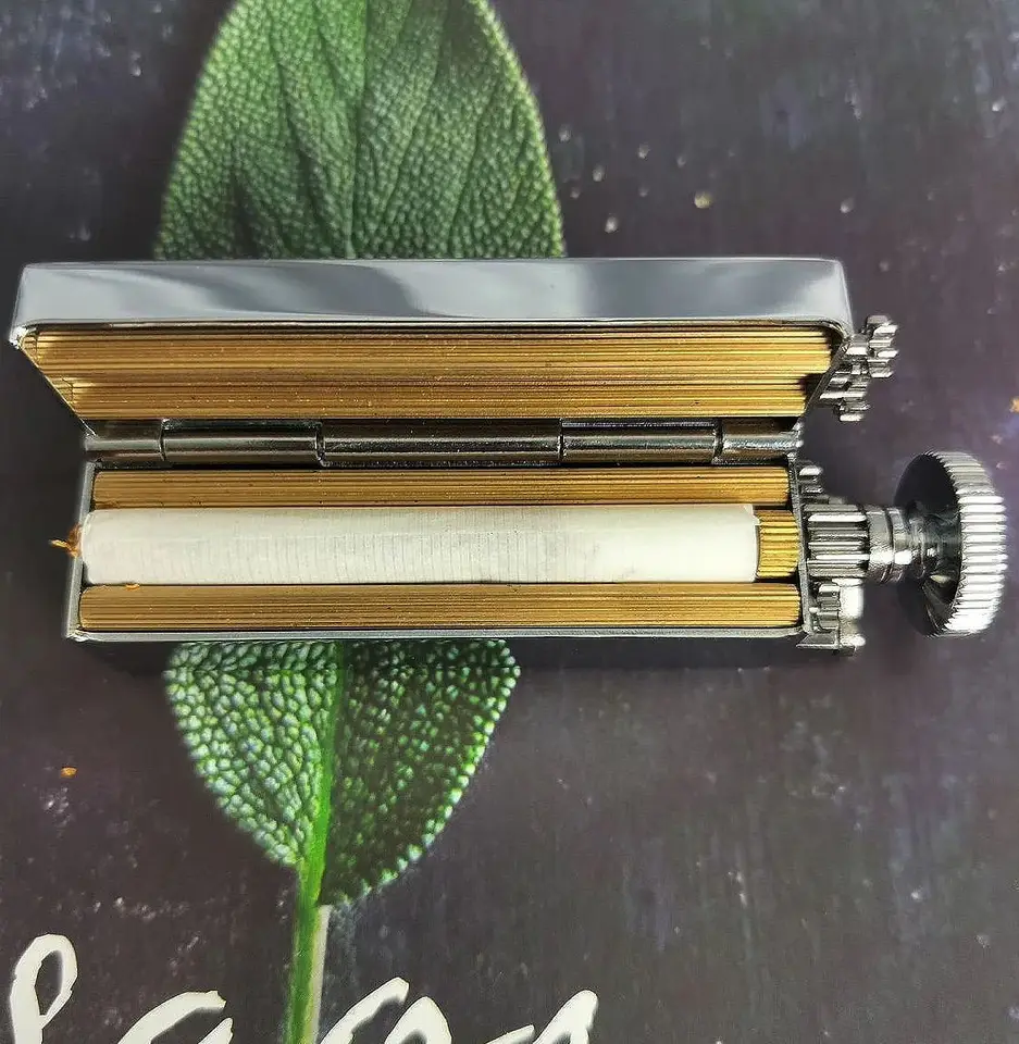 old cigarette rollers Easy-to-Use Rolling Machine Vintage Skeleton Cigarette Roller, Brass