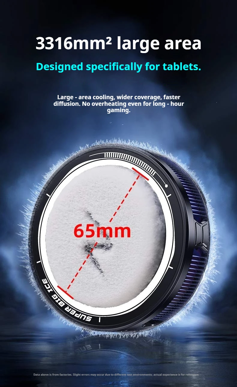 New 45W Semiconductor Tablet Cooler Large Area Powerful Cooling Magnetic RGB Phone Cooler for Pad/Gaming Phones with Lights