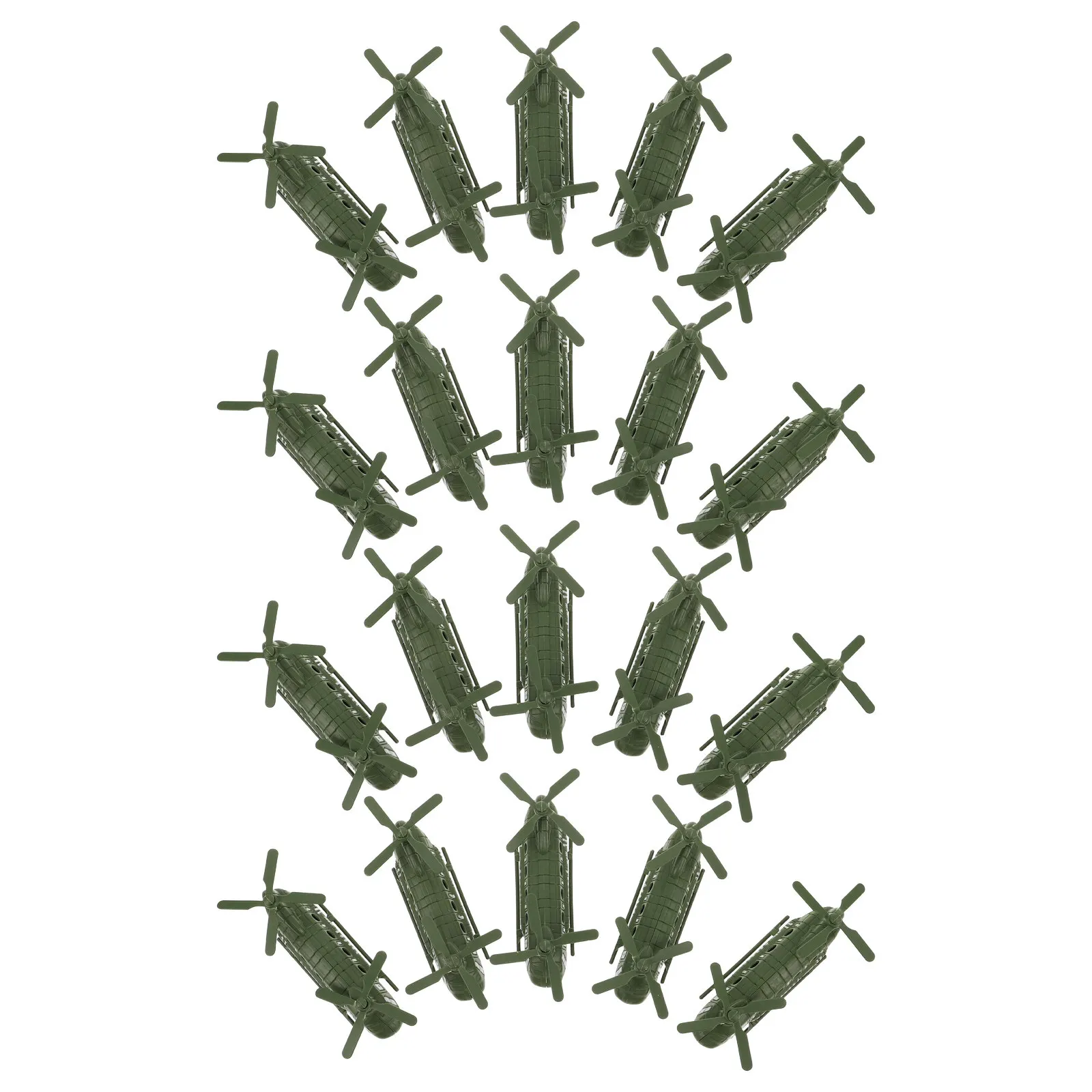 20 stuks helikopter militaire vliegtuigen voor kinderen realistisch plastic vliegtuig met dubbele motor - zandtafel display decor voor slaapkamer