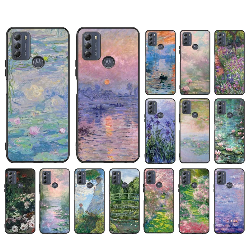 Claude Monet Garden Phone Case For Motorola G84 G22 G32 G34 G52 G10 G20 G30 G60 G60S G13 G50 G54 G62 G53 G72 G85 G24 Power