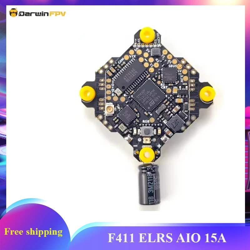 

DarwinFPV F411 ELRS AIO Flight Controller Whoop Blheli_S Betaflight F4 15A OSD BEC BL_S 1-3S 4In1 ESC for RC Drone FPV Racing
